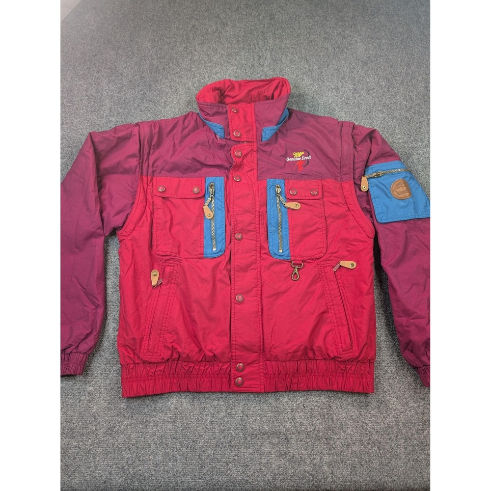 Vintage Marker Ski Jacket Mens XL Miller Genuine Draft Beer‎ MGD Colorblock 90s